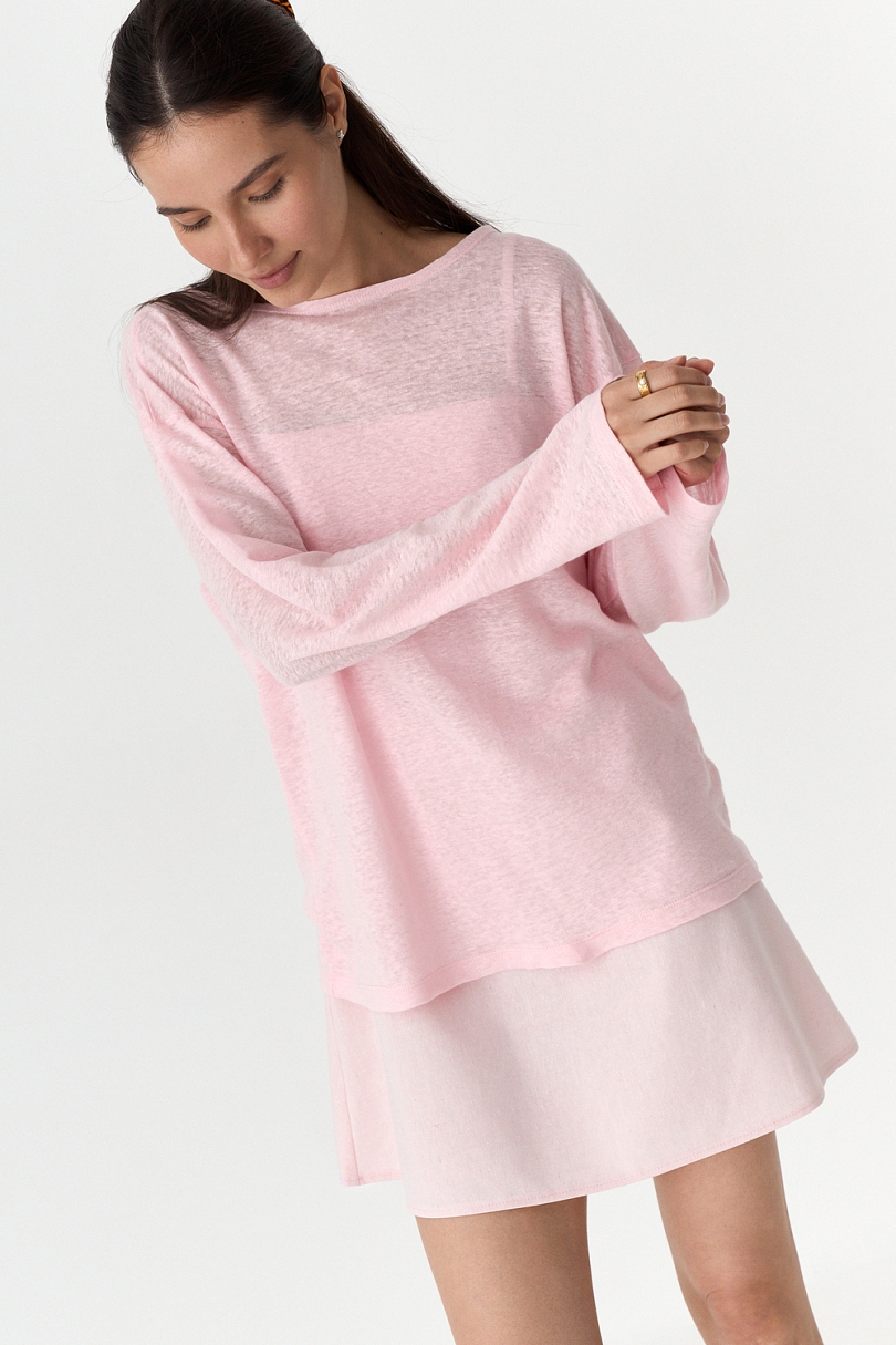 Лонгслив из 100% трикотажного льна