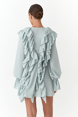 Платье с драпировкой и шнуровкой