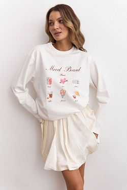 Лонгслив свободный из трикотажа велюр