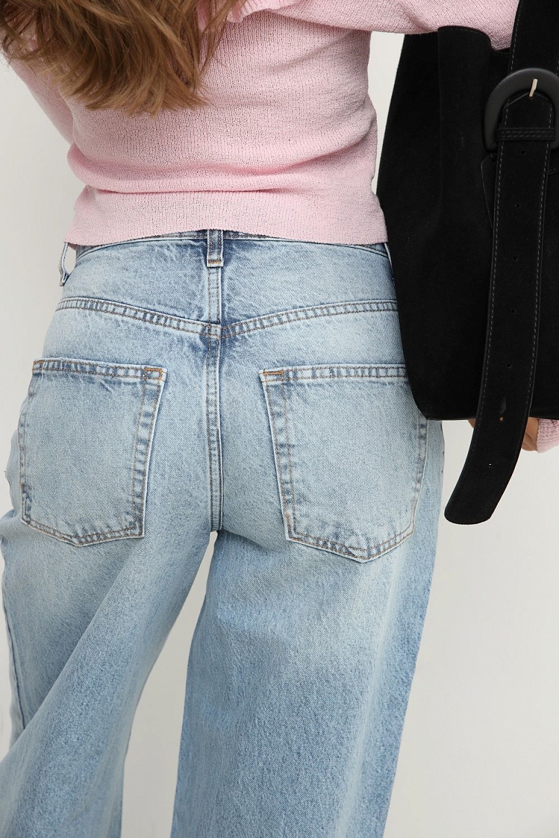Джинсы wide leg с завышенной талией