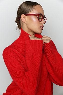 Свитер с широкими рукавами с ангорой