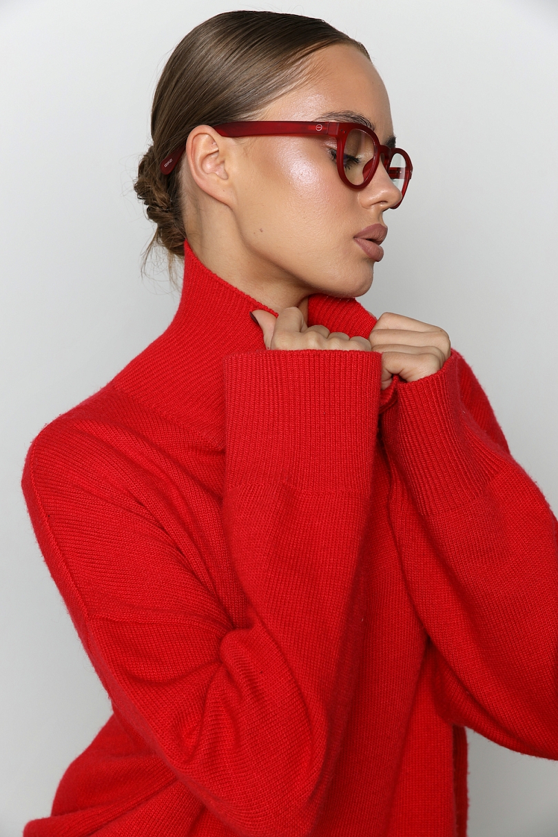 Свитер с широкими рукавами с ангорой