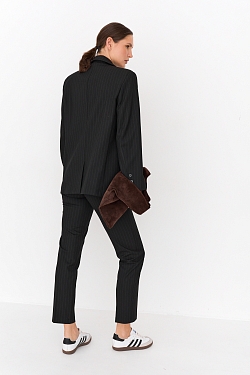 Жакет двубортный в полоску