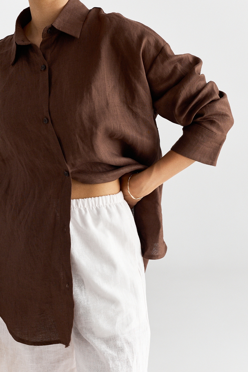 Рубашка из 100% премиум льна свободного кроя