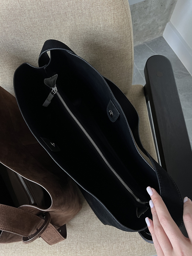 Сумка шоппер из натуральной замши