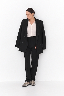 Жакет двубортный в полоску