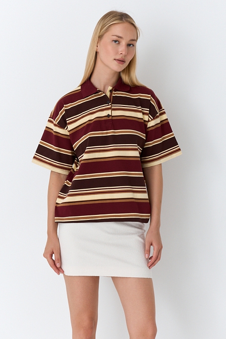 Футболка-поло в полоску