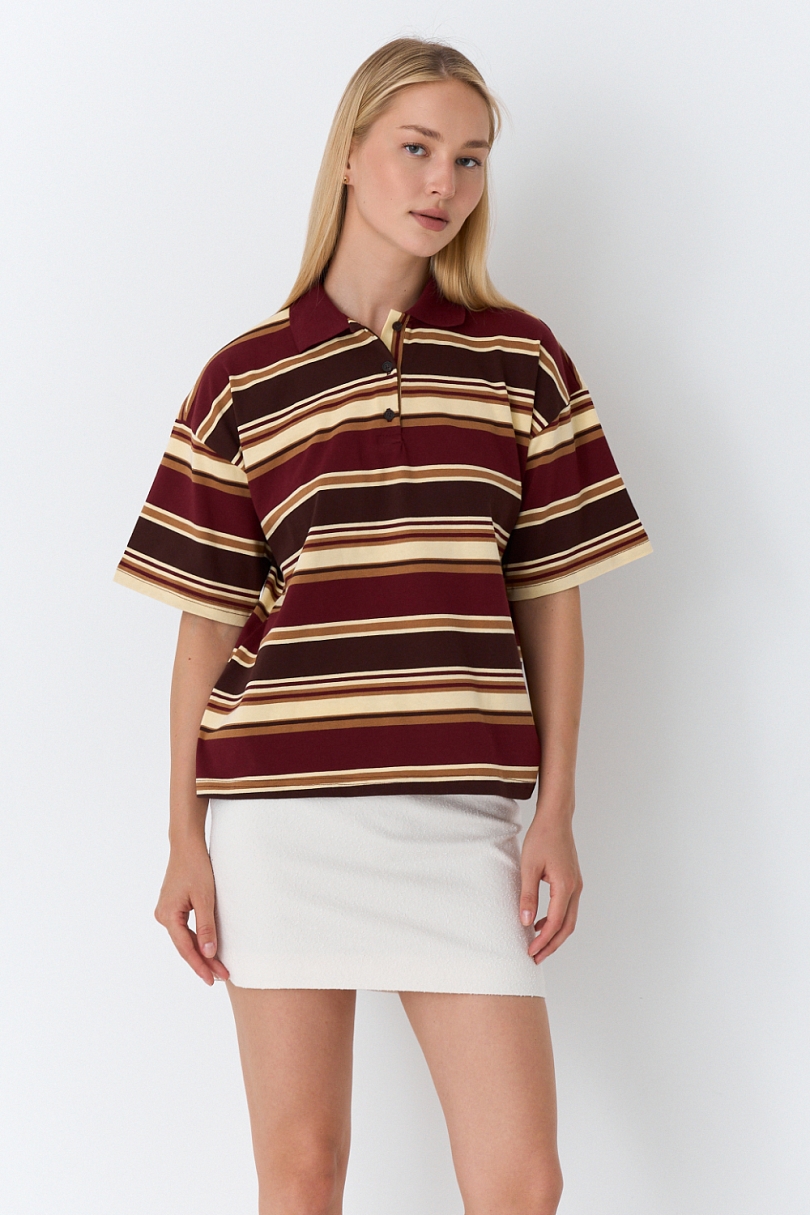 Футболка-поло в полоску
