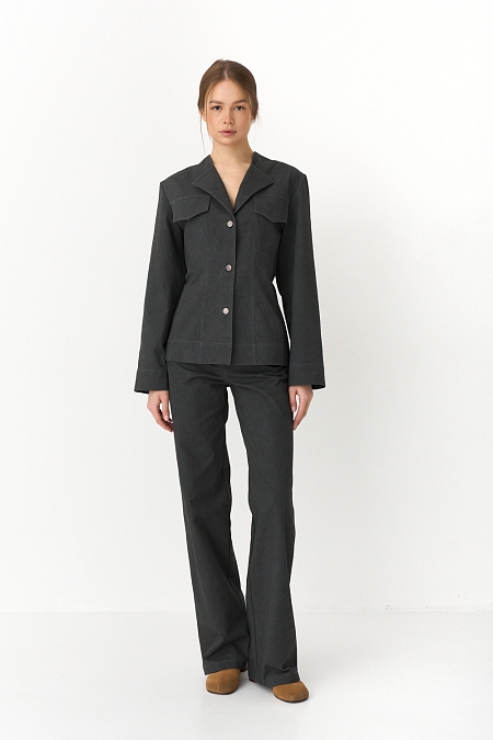 Джинсы из вареного денима