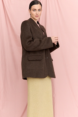 Пальто укороченное из шерсти double face