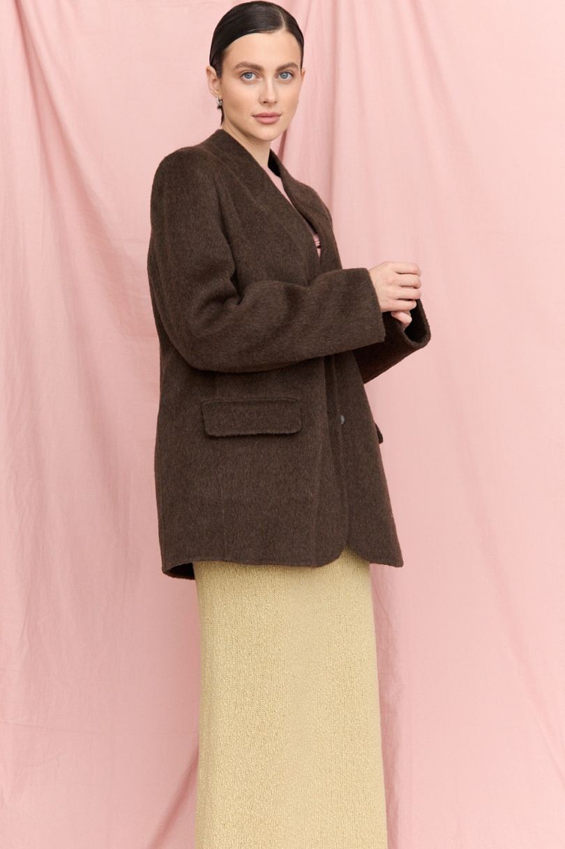 Пальто укороченное из шерсти double face