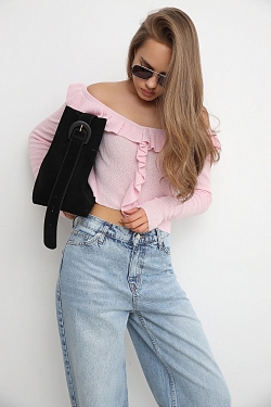 Джинсы wide leg с завышенной талией