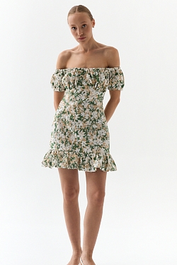 Платье мини из хлопкового ришелье