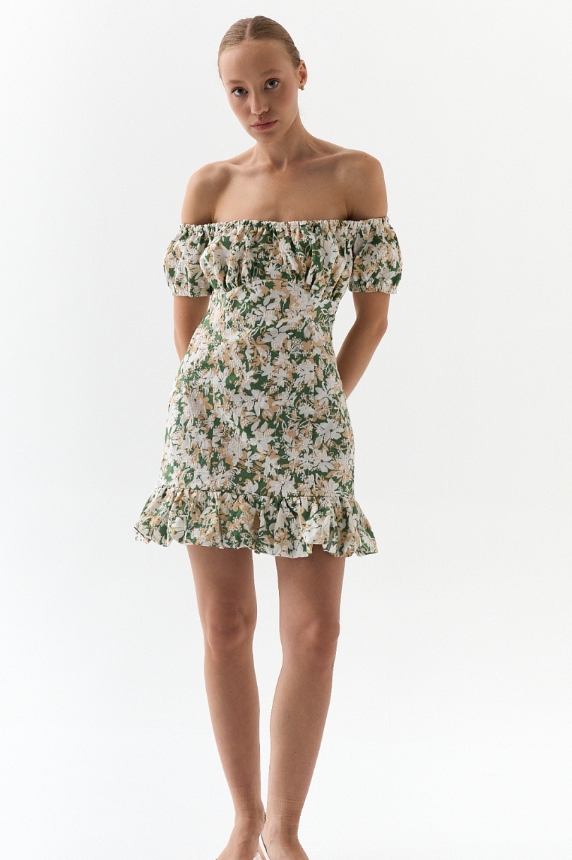 Платье мини из хлопкового ришелье